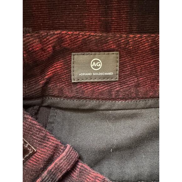 AG Adriano Goldschmied The Elvie Corduroy Red Plaid High Rise Crop Trouser 27 - Picture 12 of 12